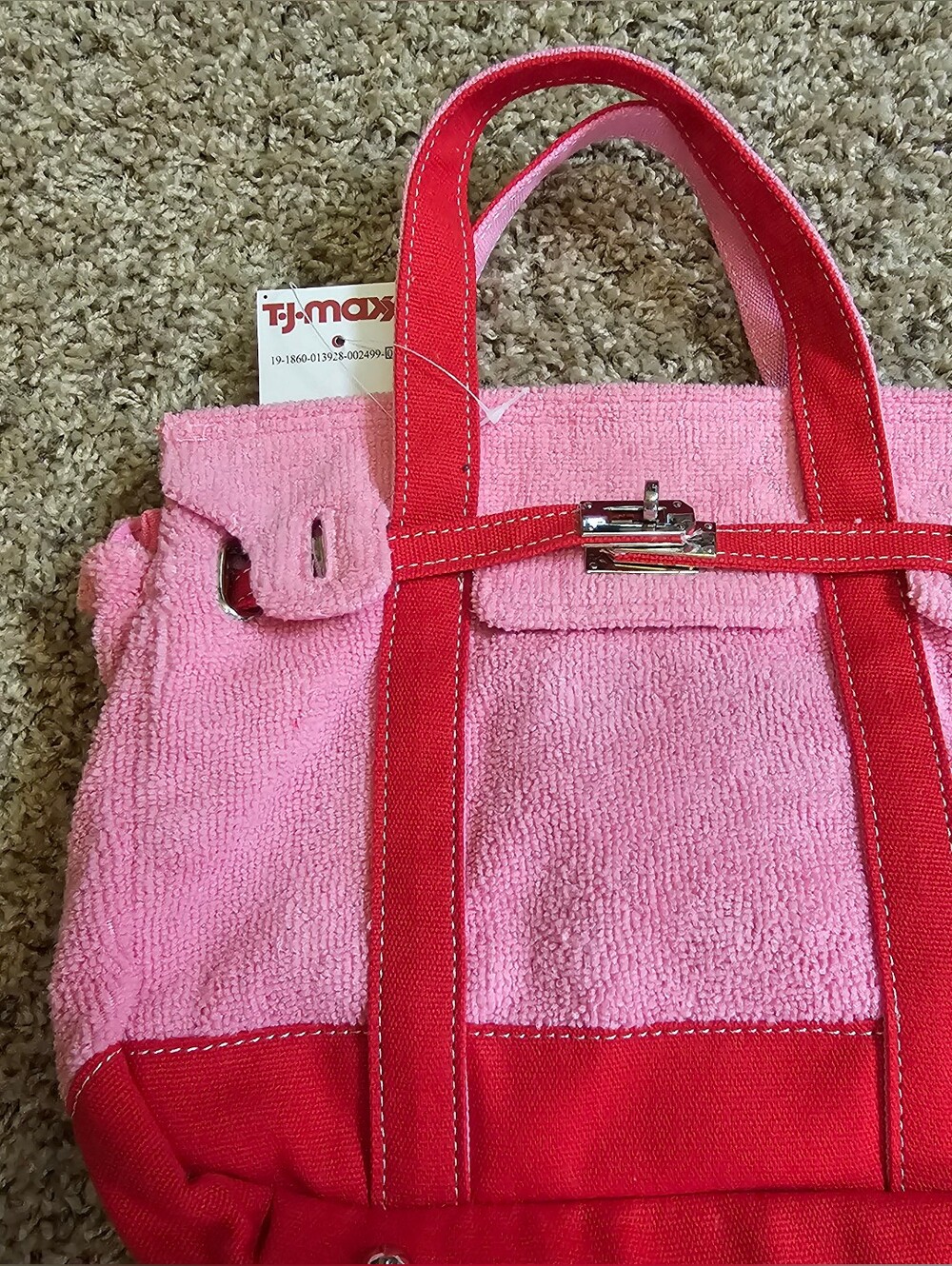 Sunwin Mini Terrycloth Tote Pink And Red Nwt Boatkin Style
